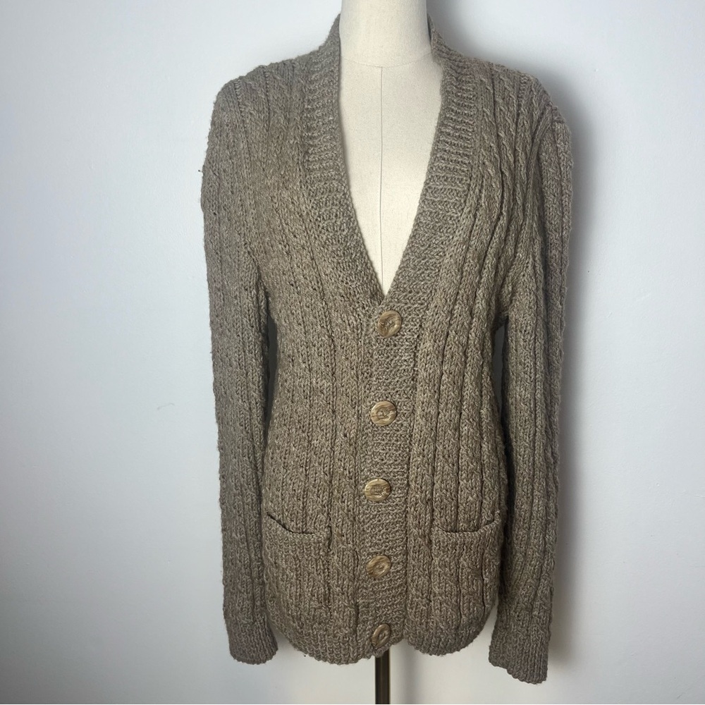 Handmade Cable Knit Button Front Cardigan - Picture 2 of 8